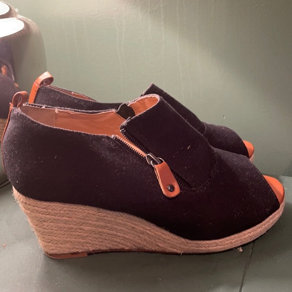 Comfortview Peep Toe Wedge Shoes 8W - Picture 1 of 4